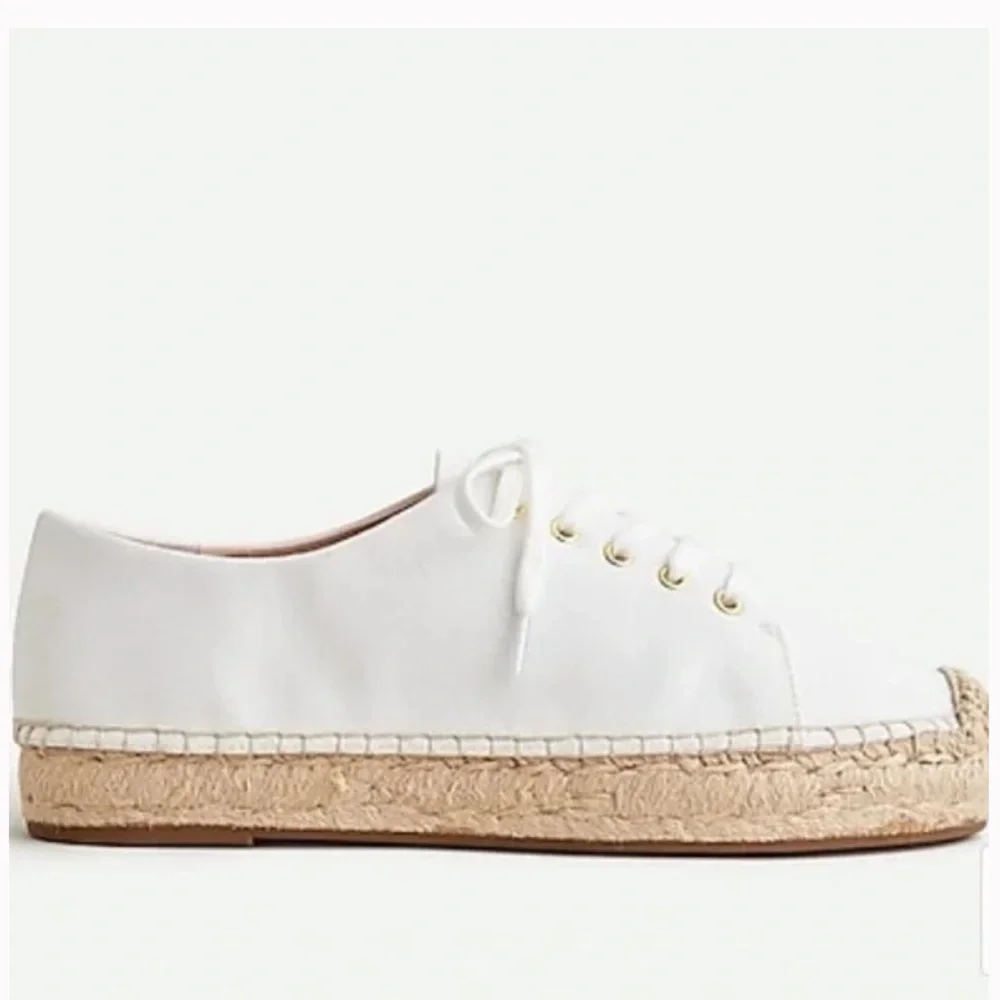 J.Crew Canvas Lace-Up Espadrilles